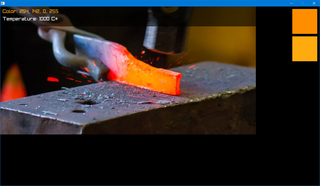 Using basic concepts of black body radiation and emmited spectra from hot metal you can determine the temperature of the heated metal. This is a simple tool that you can use to observe this phenomena.